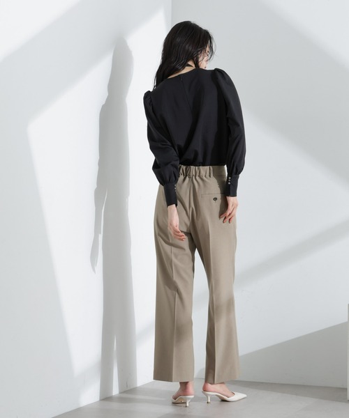 NANO universe（ナノユニバース）の「ライトファンクション タックセミワイドパンツ(セットアップ可)（スラックス・レディース・アイボリー/モカ/ダークネイビー・S/M）」の8枚目の写真