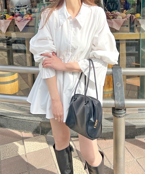 Futier land(フューティアランド)の「袖プリーツチュニックブラウス(シャツ/ブラウス・レディース・オフホワイト/ライトブルー/ブラック・MEDIUM/LARGE)」の14枚目の写真