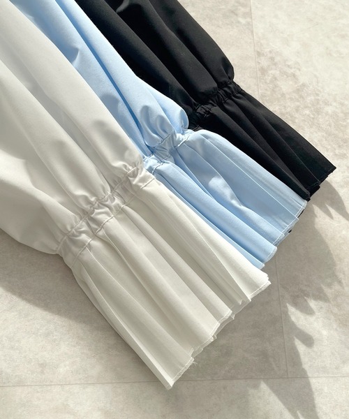 Futier land(フューティアランド)の「袖プリーツチュニックブラウス(シャツ/ブラウス・レディース・オフホワイト/ライトブルー/ブラック・MEDIUM/LARGE)」の20枚目の写真