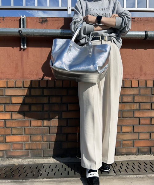 Scrap Book(スクラップブック)の「【atneK AND Scrap Book】シンプルトートバッグ(トートバッグ・レディース・シルバー/ベージュ/ブラック・FREE)」の13枚目の写真