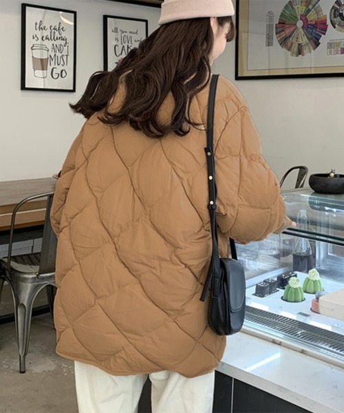 Miniministore(ミニミニストア)の「中綿 キルティングジャケット レディース(ダウンジャケット/コート・レディース・アイボリー/キャメル・FREE)」の7枚目の写真