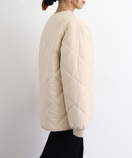 Miniministore(ミニミニストア)の「中綿 キルティングジャケット レディース(ダウンジャケット/コート・レディース・アイボリー/キャメル・FREE)」の15枚目の写真