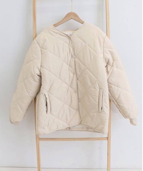 Miniministore(ミニミニストア)の「中綿 キルティングジャケット レディース(ダウンジャケット/コート・レディース・アイボリー/キャメル・FREE)」の17枚目の写真
