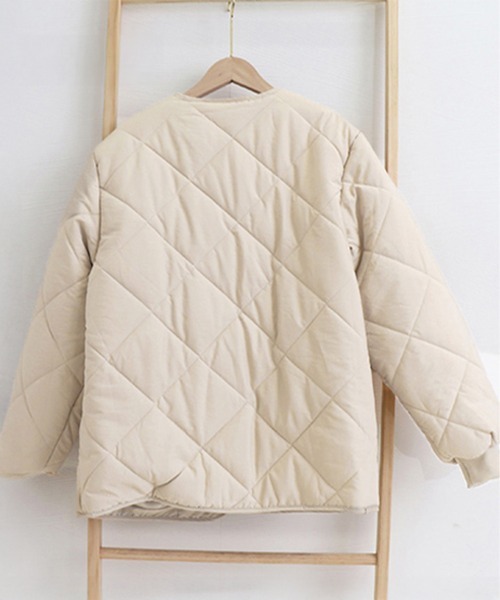Miniministore(ミニミニストア)の「中綿 キルティングジャケット レディース(ダウンジャケット/コート・レディース・アイボリー/キャメル・FREE)」の18枚目の写真