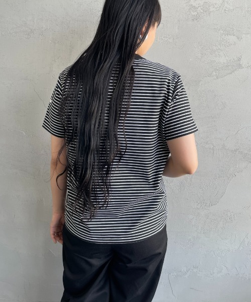 ORCIVAL（オーシバル）の「[ORCIVAL/オーシバル] クルーネック ボーダーリンガーTシャツ（Tシャツ/カットソー・レディース・レッド/ブラック/グレー/ホワイト・2）」の12枚目の写真
