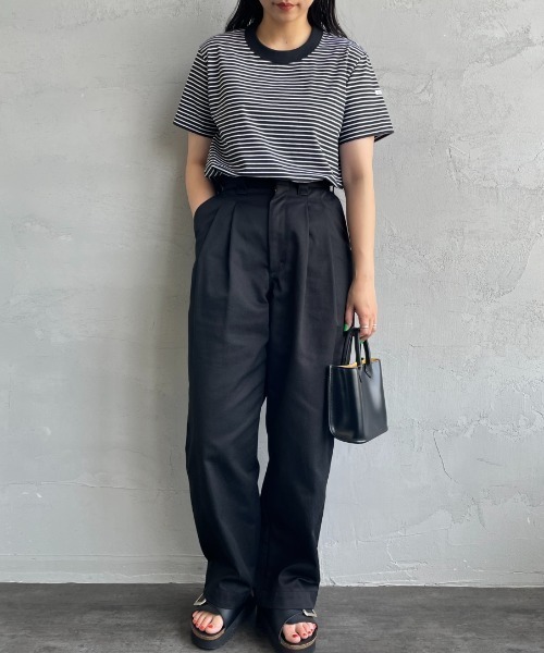 ORCIVAL（オーシバル）の「[ORCIVAL/オーシバル] クルーネック ボーダーリンガーTシャツ（Tシャツ/カットソー・レディース・レッド/ブラック/グレー/ホワイト・2）」の8枚目の写真