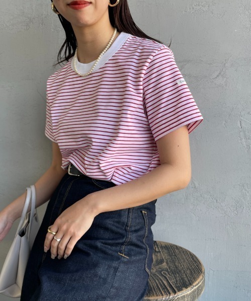 ORCIVAL（オーシバル）の「[ORCIVAL/オーシバル] クルーネック ボーダーリンガーTシャツ（Tシャツ/カットソー・レディース・レッド/ブラック/グレー/ホワイト・2）」の16枚目の写真