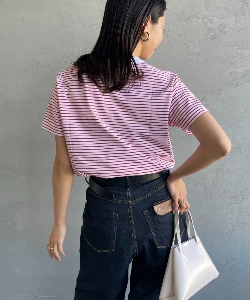 ORCIVAL（オーシバル）の「[ORCIVAL/オーシバル] クルーネック ボーダーリンガーTシャツ（Tシャツ/カットソー・レディース・レッド/ブラック/グレー/ホワイト・2）」の18枚目の写真