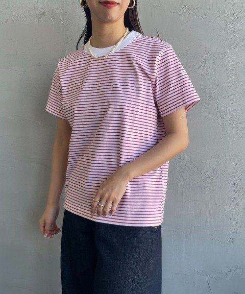 ORCIVAL（オーシバル）の「[ORCIVAL/オーシバル] クルーネック ボーダーリンガーTシャツ（Tシャツ/カットソー・レディース・レッド/ブラック/グレー/ホワイト・2）」の21枚目の写真