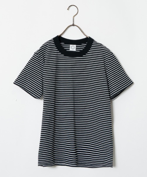 ORCIVAL/オーシバル] クルーネック ボーダーリンガーTシャツ（T