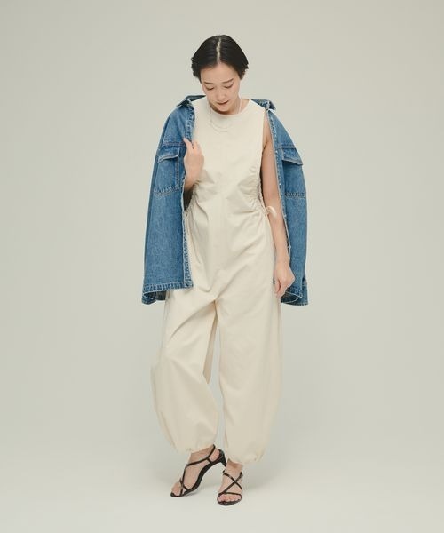 eL（エル）の「【eL】Side Open Salopette/329522（サロペット/オーバーオール・レディース・ブラック/オフホワイト・FREE）」の8枚目の写真