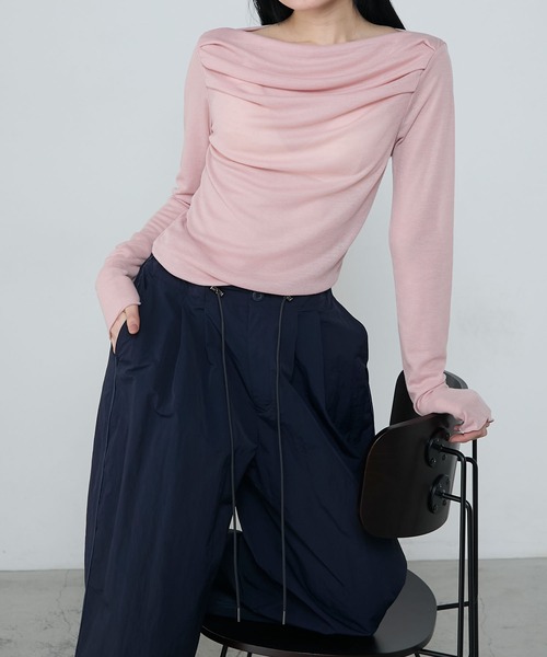 Blueオフショルトップス | selectshop elmyu