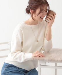 DRESKIP | 肩レースが差をつける デザインニット(ニット/セーター)