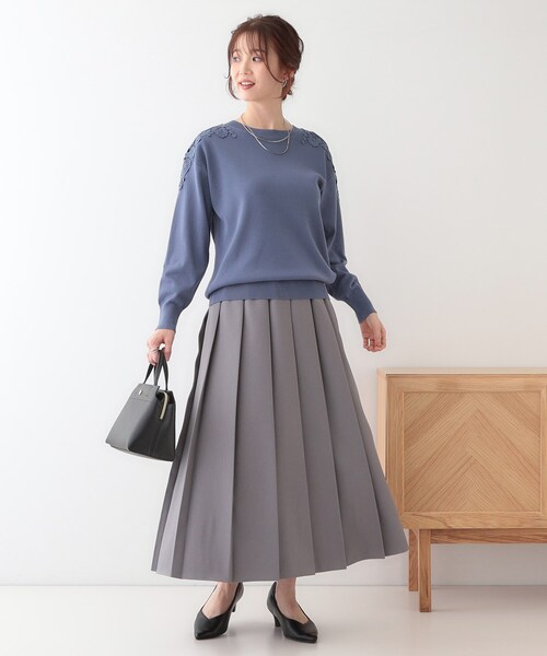 DRESKIP（ドレスキップ）の「肩レースが差をつける デザインニット（ニット/セーター・レディース・オフホワイト/ブルー系その他/グリーン系/ピンク系・01/02/03/04）」の17枚目の写真