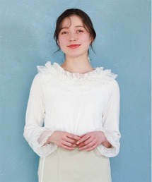 axes femme | チュールフリルリブプルオーバー(Tシャツ/カットソー)