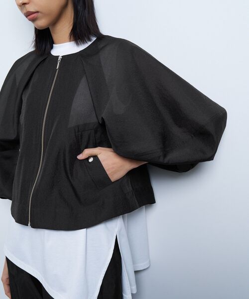 ランバン ブルーLANVIN　レディーストップス　チュールフーディブルゾン♡ ランバン ブルーLANVIN レディーストップス チュールフーディ