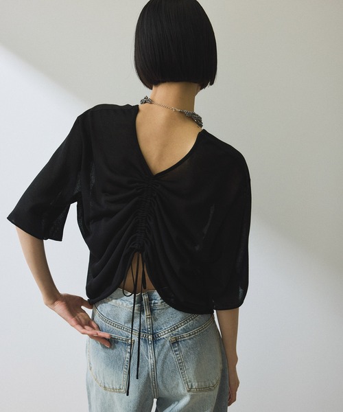 セール】【WEB限定】2WAYギャザーニットTシャツ（Tシャツ