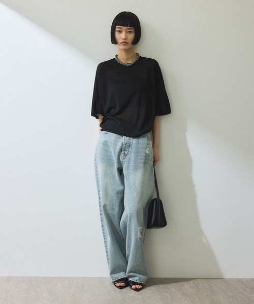 セール】【WEB限定】2WAYギャザーニットTシャツ（Tシャツ