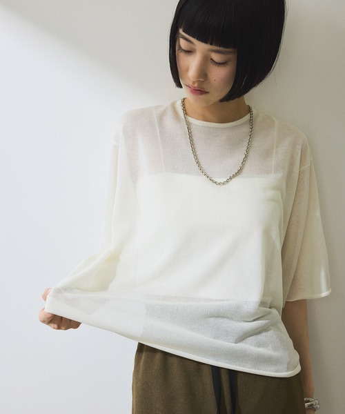 セール】【WEB限定】2WAYギャザーニットTシャツ（Tシャツ