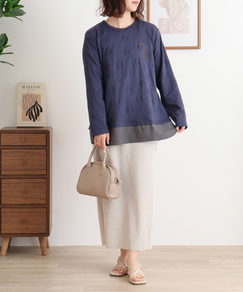 tシャツ EMAGO 裾切替えロングスリーブ レディース EMAGO 裾切替えロングスリーブ（Tシャツ/カットソー）｜Emago