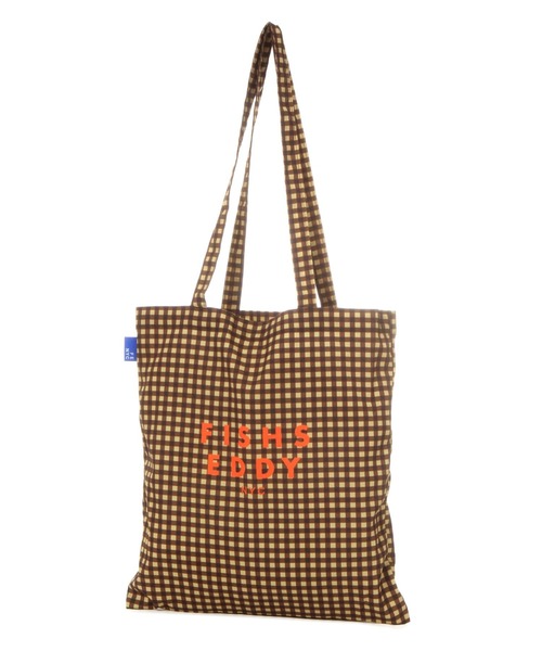 Fishs Eddy(フィッシュエディ)の「【Fishs Eddy(フィッシュエディ)】チェックトート(トートバッグ・レディース・ブルー/オレンジ/ピンク/グリーン/ブラウン/セージグリーン/スカイブルー・FREE)」の2枚目の写真