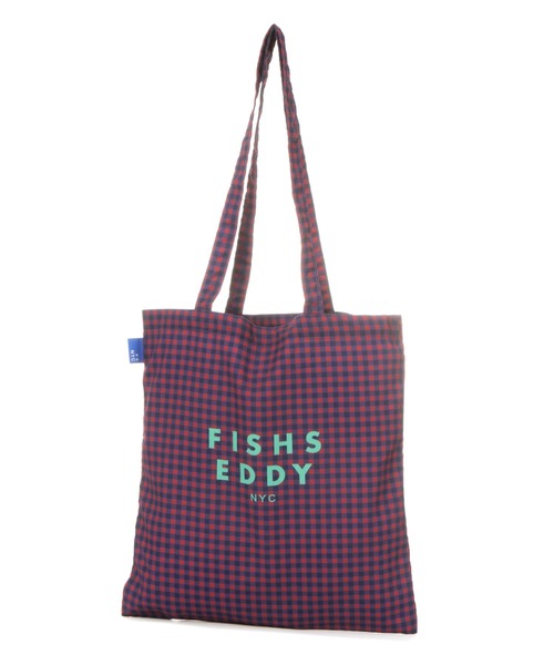 Fishs Eddy(フィッシュエディ)の「【Fishs Eddy(フィッシュエディ)】チェックトート(トートバッグ・レディース・ブルー/オレンジ/ピンク/グリーン/ブラウン/セージグリーン/スカイブルー・FREE)」の1枚目の写真