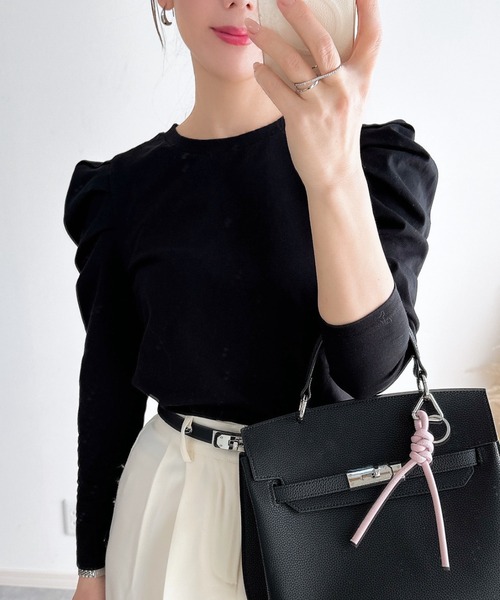 &. NOSTALGIA（アンドドットノスタルジア）の「【ZOZO限定】パワーショルダーカットプルオーバー（Tシャツ/カットソー・レディース・ホワイト×ネイビー/サックスブルー/ブラック/ホワイト・M）」の3枚目の写真