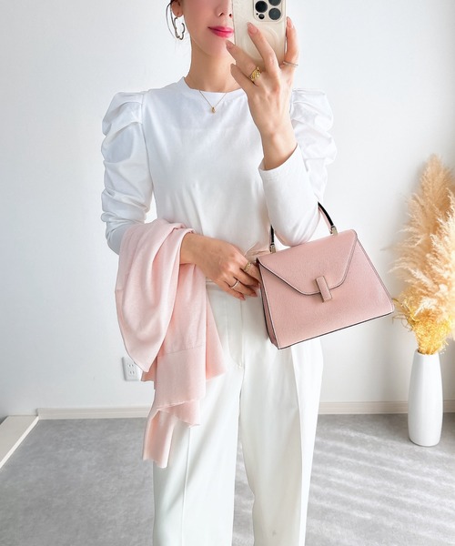 &. NOSTALGIA（アンドドットノスタルジア）の「【ZOZO限定】パワーショルダーカットプルオーバー（Tシャツ/カットソー・レディース・ホワイト×ネイビー/サックスブルー/ブラック/ホワイト・M）」の22枚目の写真