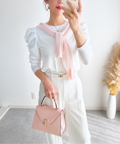 &. NOSTALGIA（アンドドットノスタルジア）の「【ZOZO限定】パワーショルダーカットプルオーバー（Tシャツ/カットソー・レディース・ホワイト×ネイビー/サックスブルー/ブラック/ホワイト・M）」の18枚目の写真