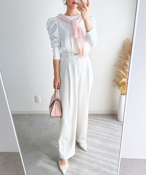 &. NOSTALGIA（アンドドットノスタルジア）の「【ZOZO限定】パワーショルダーカットプルオーバー（Tシャツ/カットソー・レディース・ホワイト×ネイビー/サックスブルー/ブラック/ホワイト・M）」の19枚目の写真