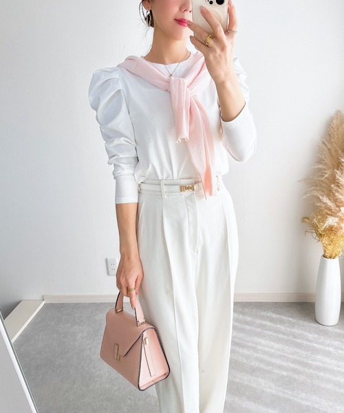 &. NOSTALGIA（アンドドットノスタルジア）の「【ZOZO限定】パワーショルダーカットプルオーバー（Tシャツ/カットソー・レディース・ホワイト×ネイビー/サックスブルー/ブラック/ホワイト・M）」の20枚目の写真