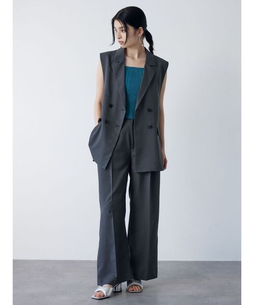 MURUA(ムルーア)の「【セットアップ対応】サイドタックワイドパンツ(その他パンツ・レディース・ブルー/ダークグレー/ベージュ/ブラック・1/2)」の16枚目の写真