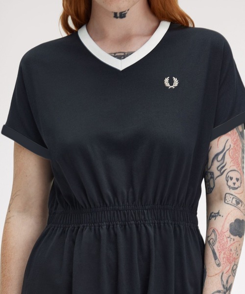 フレッドペリー　ワンピース FRED PERRY フレッドペリー シャツワンピース レディース ボタン