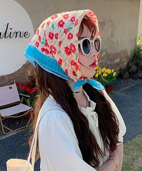 ammy.（エイミードット）の「【 ammy. / エイミードット 】 フラワー 大判 バンダナ / スカーフ（バンダナ/スカーフ・レディース・A/F/E/D/C/B・FREE）」の6枚目の写真