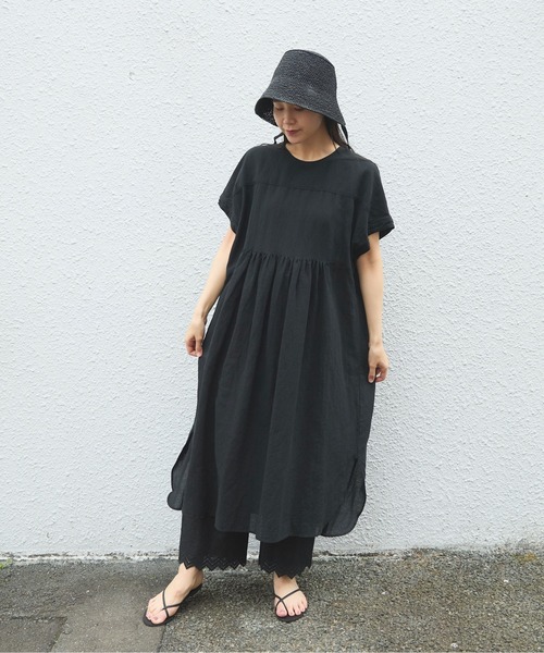 yuni（ユニ　）の「●近江晒 ワンピース（ワンピース・レディース・オレンジ/ブラック/ボルドー・FREE）」の4枚目の写真