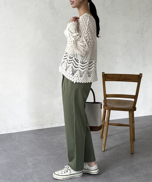 Chez toi（シェトワ）の「360度ストレッチテーパードパンツ（その他パンツ・レディース・オレンジ/ブラック/グレイッシュベージュ/カーキ・FREE）」の22枚目の写真