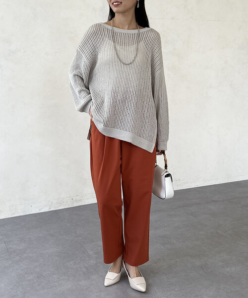 Chez toi（シェトワ）の「360度ストレッチテーパードパンツ（その他パンツ・レディース・オレンジ/ブラック/グレイッシュベージュ/カーキ・FREE）」の8枚目の写真