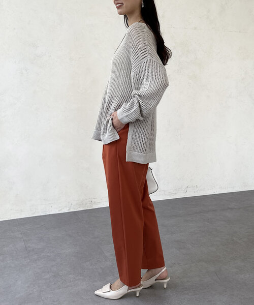 Chez toi（シェトワ）の「360度ストレッチテーパードパンツ（その他パンツ・レディース・オレンジ/ブラック/グレイッシュベージュ/カーキ・FREE）」の6枚目の写真