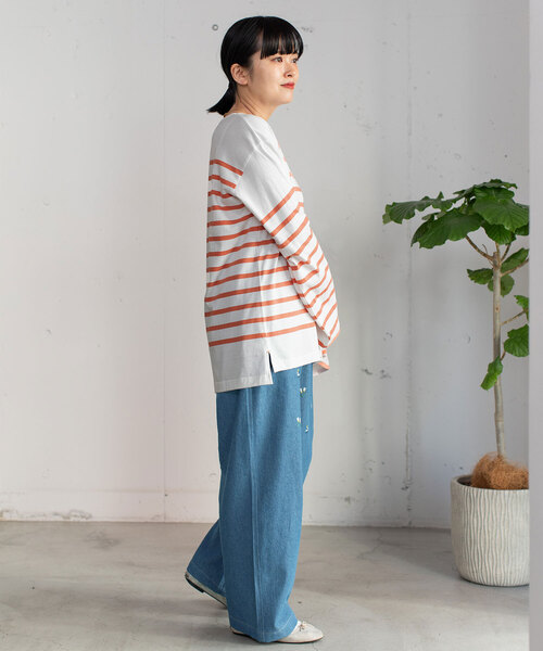 POU DOU DOU(プードゥドゥ)の「<made in INDIA>ボタニカル刺繍デニムストレートパンツ(その他パンツ・レディース・インディゴブルー/ブルー系・M)」の6枚目の写真