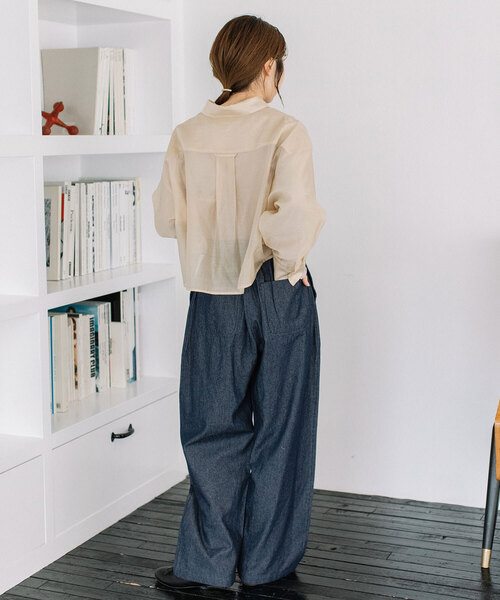 POU DOU DOU(プードゥドゥ)の「<made in INDIA>ボタニカル刺繍デニムストレートパンツ(その他パンツ・レディース・インディゴブルー/ブルー系・M)」の22枚目の写真