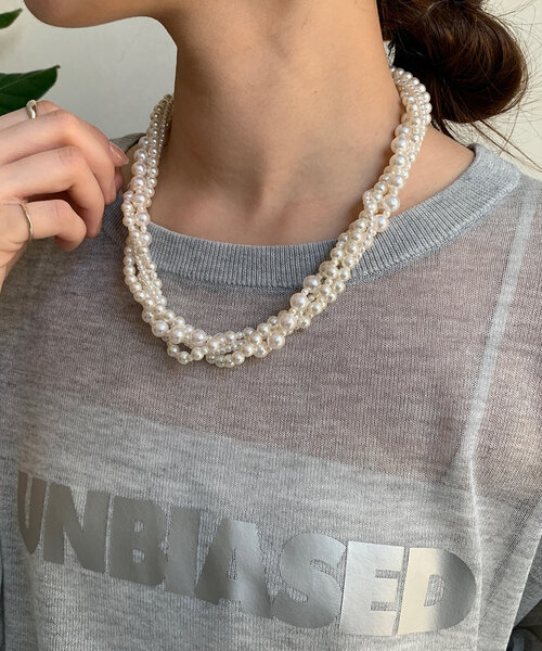 DouDou(ドゥドゥ)の「ミックスパールネックレス(ネックレス・レディース・オフホワイト・FREE)」の1枚目の写真