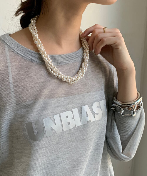 DouDou(ドゥドゥ)の「ミックスパールネックレス(ネックレス・レディース・オフホワイト・FREE)」の2枚目の写真