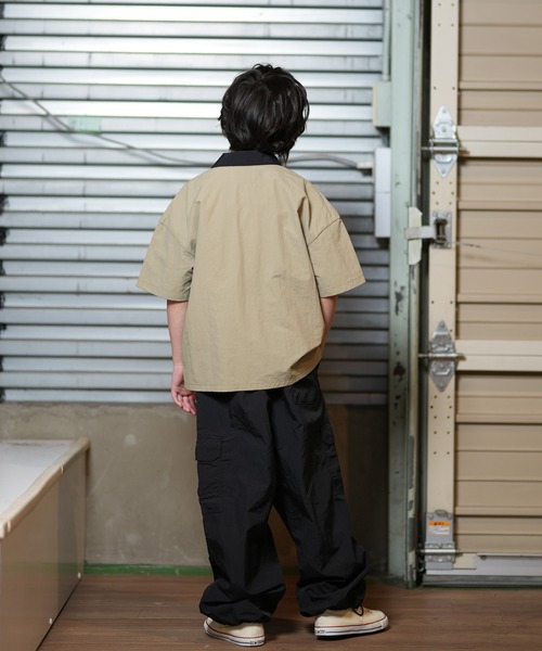 Dickies（ディッキーズ）の「Dickies/ディッキーズ キッズ 半袖 シャツ ボーリングシャツ DK MS NYLON BOWLING SS 81220000（シャツ/ブラウス・キッズ・ブラック/チャコール/ベージュ・160cm/150cm/140cm/130cm）」の9枚目の写真