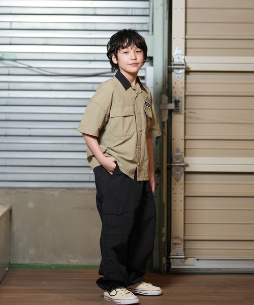 Dickies（ディッキーズ）の「Dickies/ディッキーズ キッズ 半袖 シャツ ボーリングシャツ DK MS NYLON BOWLING SS 81220000（シャツ/ブラウス・キッズ・ブラック/チャコール/ベージュ・160cm/150cm/140cm/130cm）」の10枚目の写真