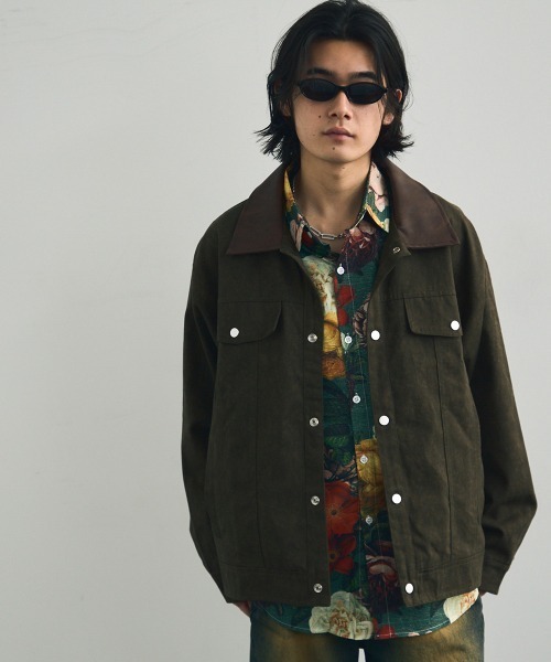 Shoowtime(ショウタイム)の「Collar-switched zip-up work jacket / 襟切り替えジップアップワークジャケット(ブルゾン・メンズ・カーキ/サンドベージュ/チャコールグレー・X-LARGE/MEDIUM/LARGE)」の22枚目の写真