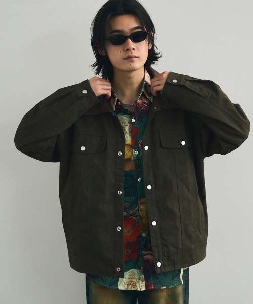 Shoowtime(ショウタイム)の「Collar-switched zip-up work jacket / 襟切り替えジップアップワークジャケット(ブルゾン・メンズ・カーキ/サンドベージュ/チャコールグレー・X-LARGE/MEDIUM/LARGE)」の21枚目の写真