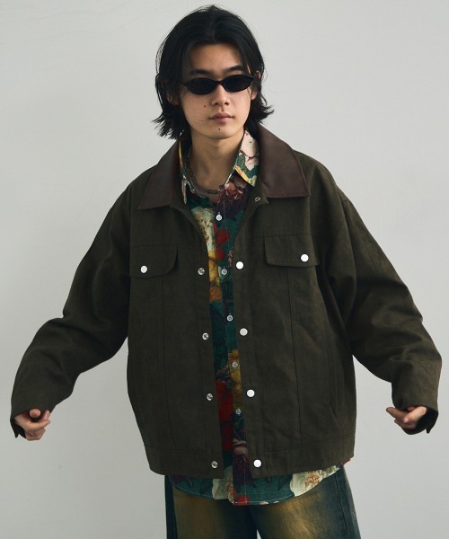 Shoowtime(ショウタイム)の「Collar-switched zip-up work jacket / 襟切り替えジップアップワークジャケット(ブルゾン・メンズ・カーキ/サンドベージュ/チャコールグレー・X-LARGE/MEDIUM/LARGE)」の20枚目の写真