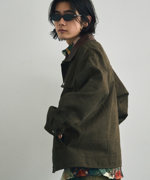 Shoowtime(ショウタイム)の「Collar-switched zip-up work jacket / 襟切り替えジップアップワークジャケット(ブルゾン・メンズ・カーキ/サンドベージュ/チャコールグレー・X-LARGE/MEDIUM/LARGE)」の19枚目の写真
