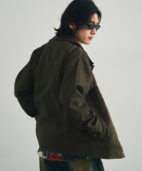 Shoowtime(ショウタイム)の「Collar-switched zip-up work jacket / 襟切り替えジップアップワークジャケット(ブルゾン・メンズ・カーキ/サンドベージュ/チャコールグレー・X-LARGE/MEDIUM/LARGE)」の16枚目の写真