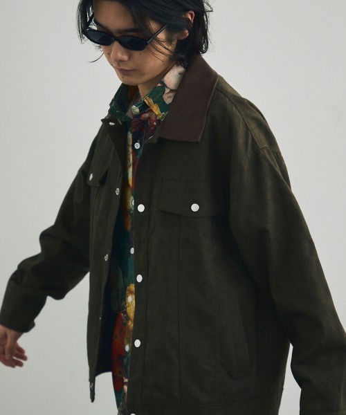 Shoowtime(ショウタイム)の「Collar-switched zip-up work jacket / 襟切り替えジップアップワークジャケット(ブルゾン・メンズ・カーキ/サンドベージュ/チャコールグレー・X-LARGE/MEDIUM/LARGE)」の14枚目の写真